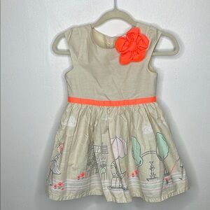 Charming 3T Dress with Orange Accents